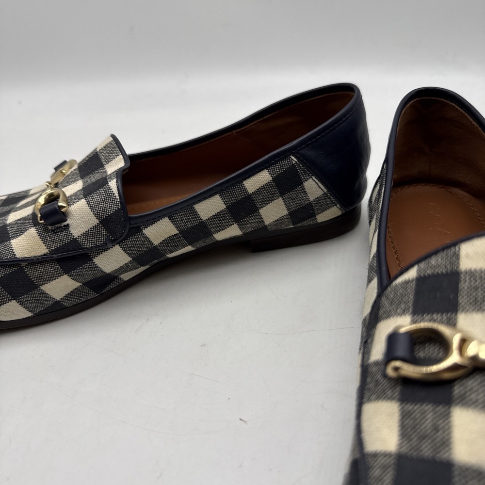 Coach Haley Gingham Loafers  Womens 9.4 Navy/Chalk Horsebit Loafer Shoes - Picture 12 of 15
